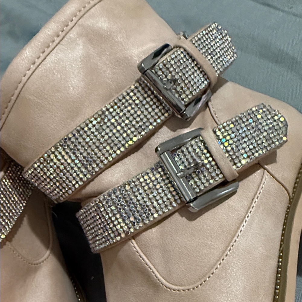 MIA Beige Ankle Boots with Sparkling Buckles - Picture 8 of 8